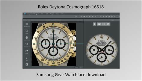 rolex faces for gear s2|Download the Rolex Daytona Cosmograph 16518 gold watchface.